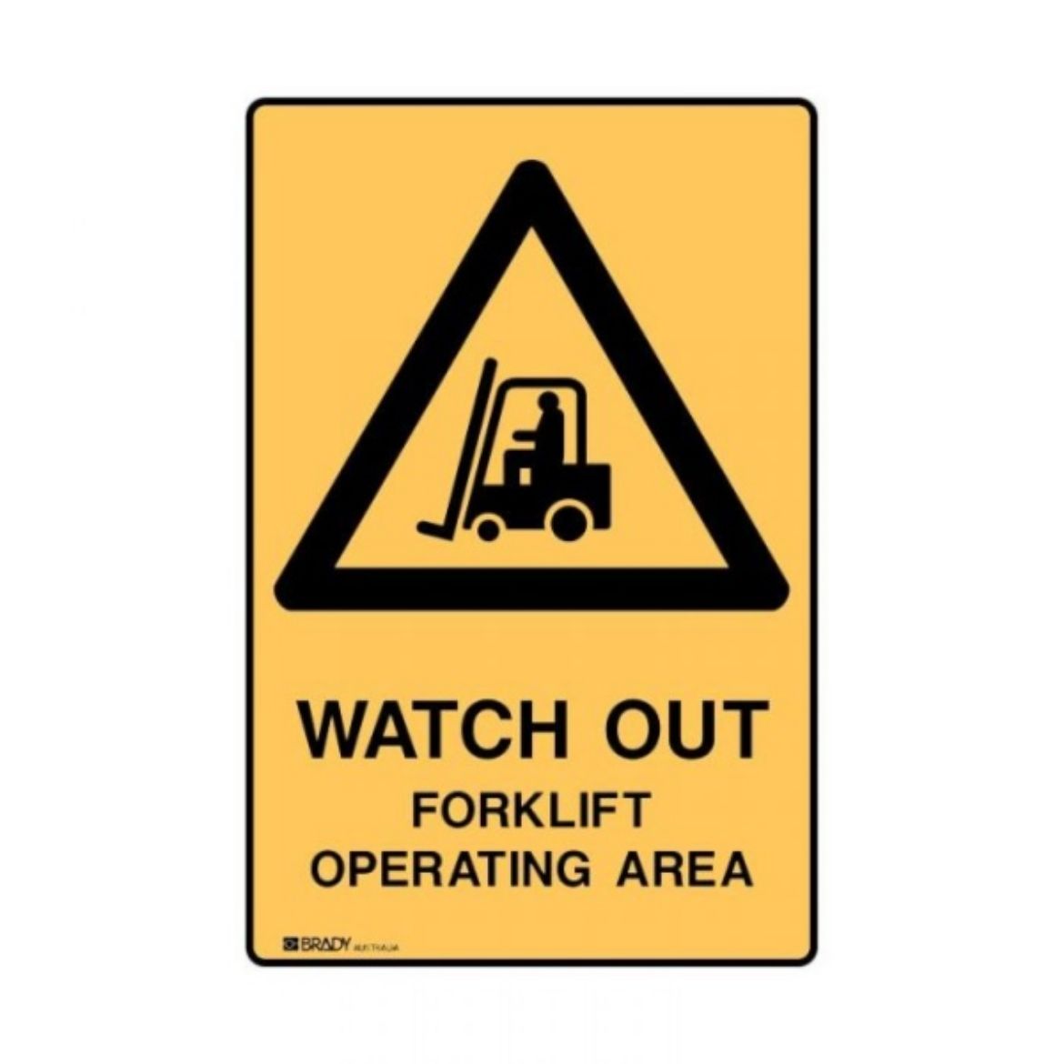 Picture of WATCH OUT FORKLIFT OPERATING AREA SIGN 450MM (H) X 300MM (W) POLYPROPYLENE