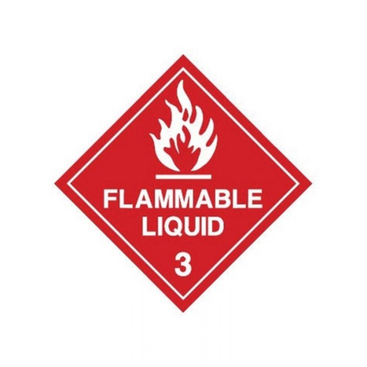 Picture of FLAMMABLE LIQUID 3 LABEL RED/WHITE 270MM (H) X 270MM (W) POLYPROPYLENE