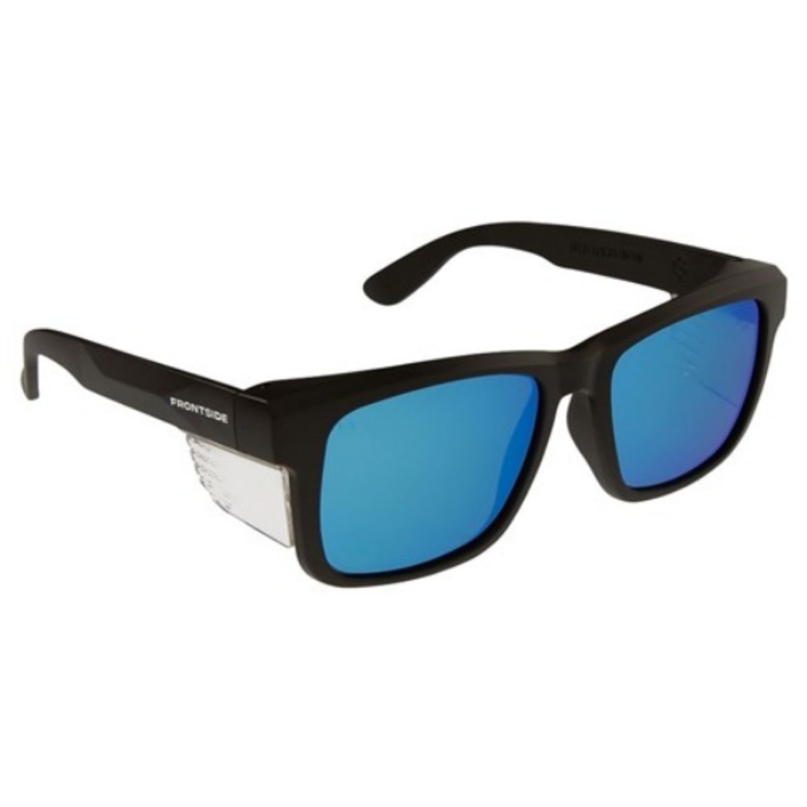 Picture of SAFETY GLASSES FRONTSIDE POLARISED BLUE REVO LENS WITH BLACK FRAME