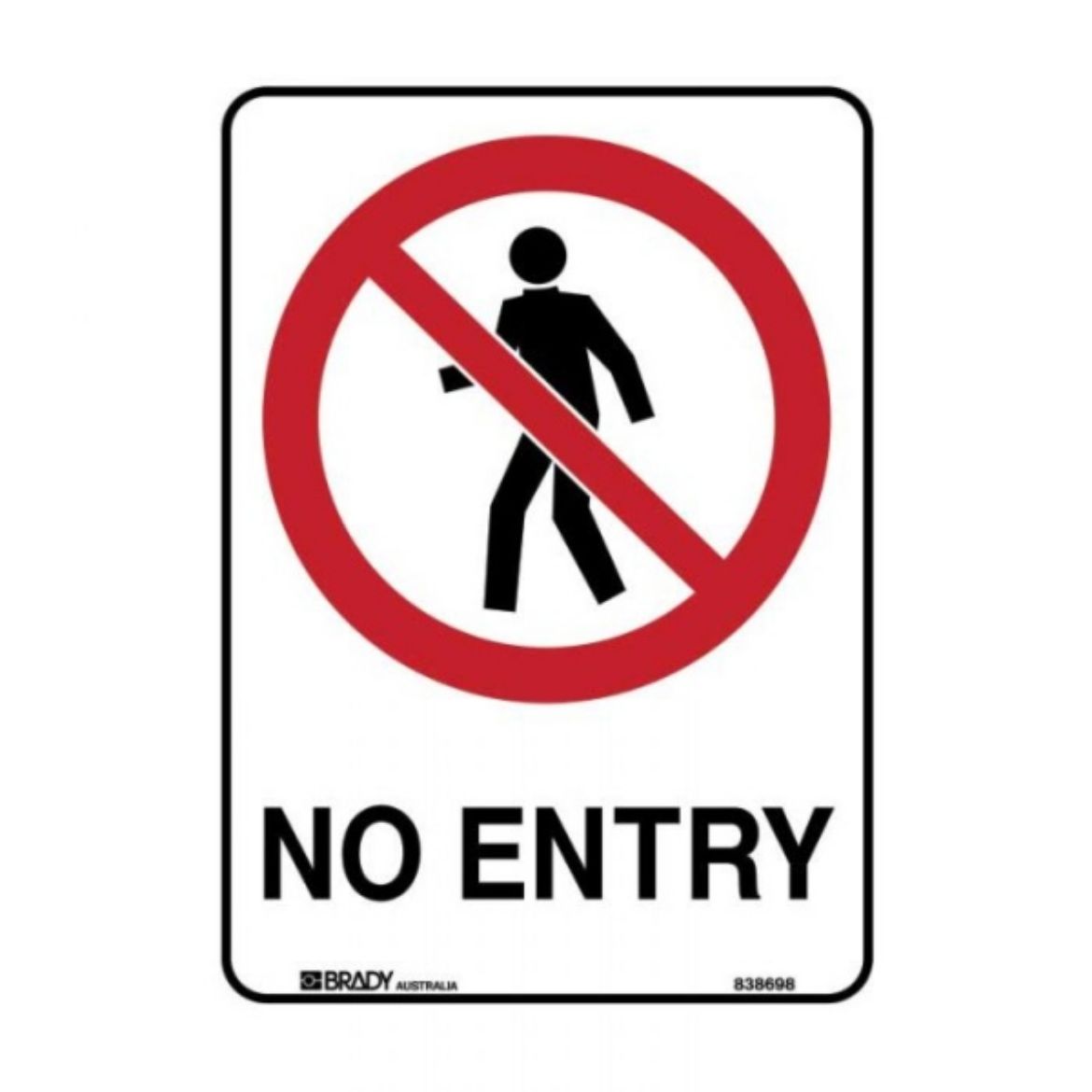 Picture of NO ENTRY SIGN 125MM(H) X 90MM(W) SELF ADHESIVE VINYL