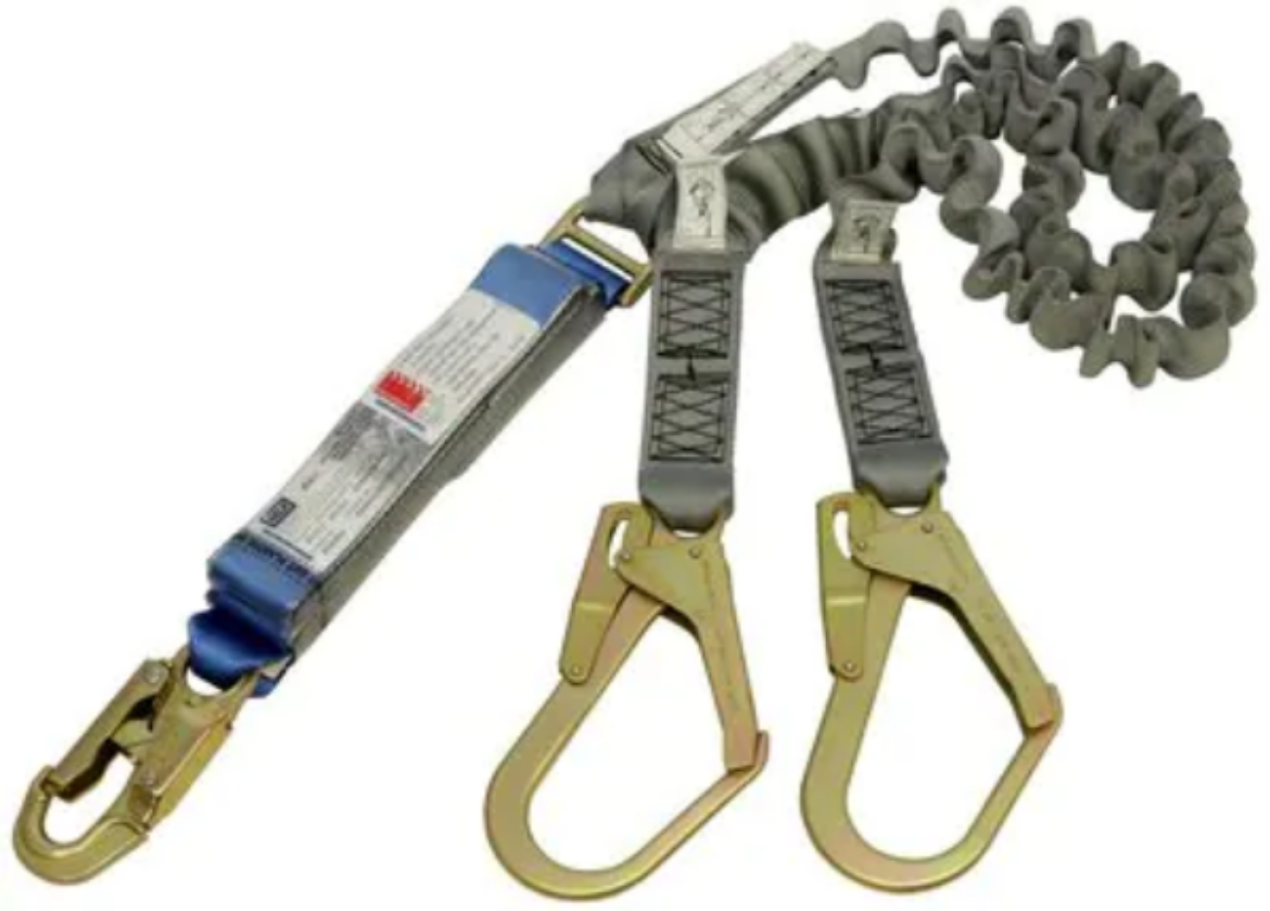 Picture of Z60203634E EZ-STOP SHOCK ABSORBING LANYARD - WEBBING-DOUBLETAIL 2.0M WITH DOUBLE ACTION SNAP HOOK AND SCAFFOLD HOOK