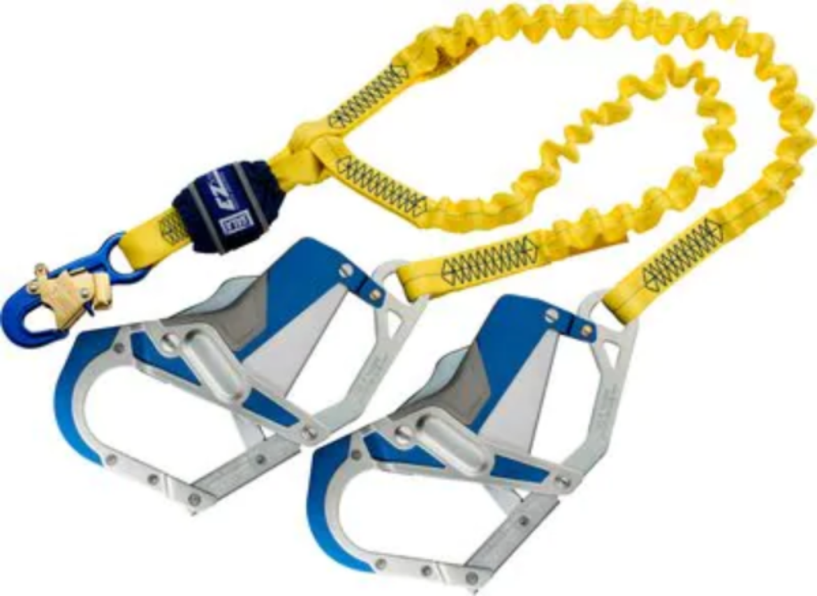 Picture of Z12202580E FORCE2™ SHOCK ABSORBING LANYARDS - COMFORT GRIP - WEBBING - DOUBLE TAIL ELASTICATED 2.0M WITH ALUMINIUM DOUBLE ACTION SNAP HOOK AND COMFORT HOOK