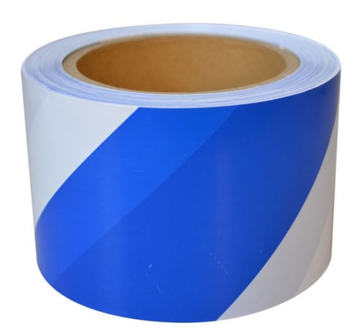 Picture of MAXISAFE BLUE AND WHITE BARRICADE TAPE, 75MM X 100M