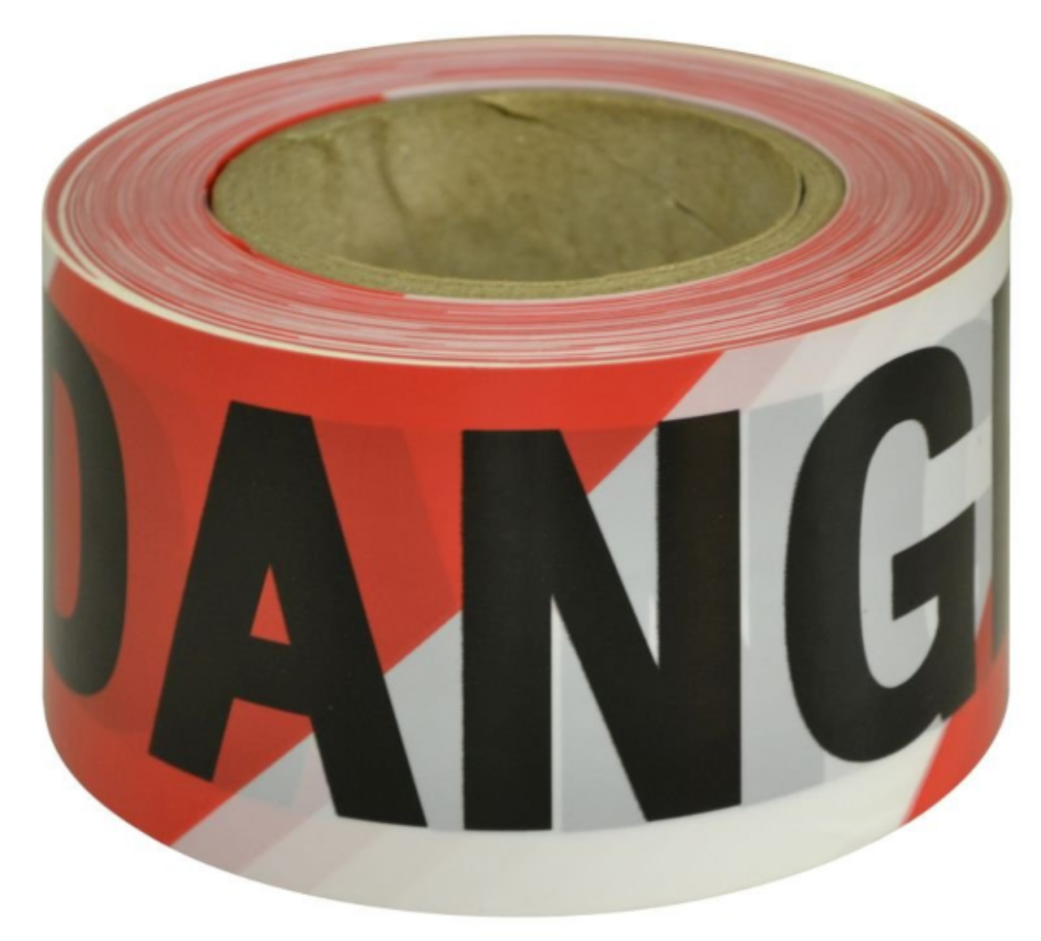 Picture of DANGER BLACK ON RED/WHITE TAPE, 75MM X 100M