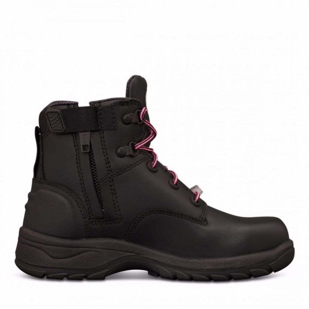 Picture of ANKLE HEIGHT ZIP SIDE LACE UP BOOT, WATER RESISTANT FULL GRAIN LEATHER,
PADDED COLLAR, COOLSTEP LINING.