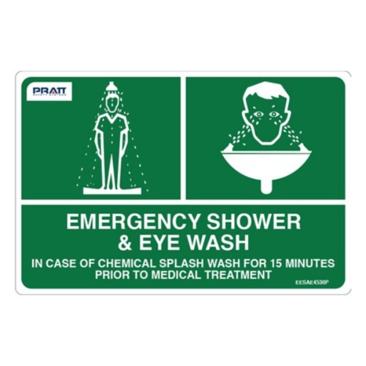 Picture of EMERGENCY SHOWER & EYE WASH PICTO 450MM(W) X 300MM(H) POLY