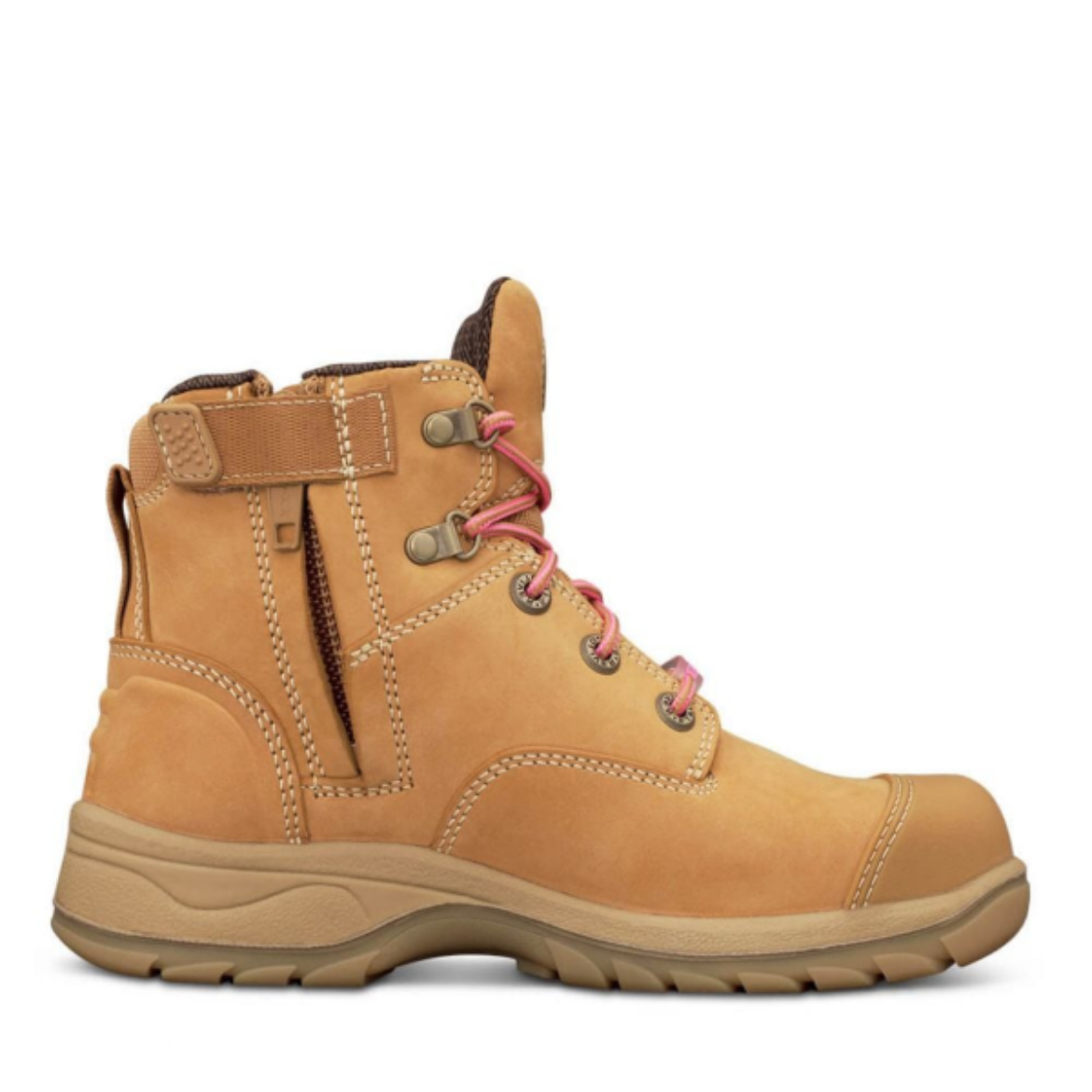 Picture of ANKLE HEIGHT ZIP SIDE LACE UP BOOT, WATER RESISTANT NUBUCK LEATHER, PADDED
COLLAR, COOLSTEP LINING, TOE SCUFF PROTECTION.