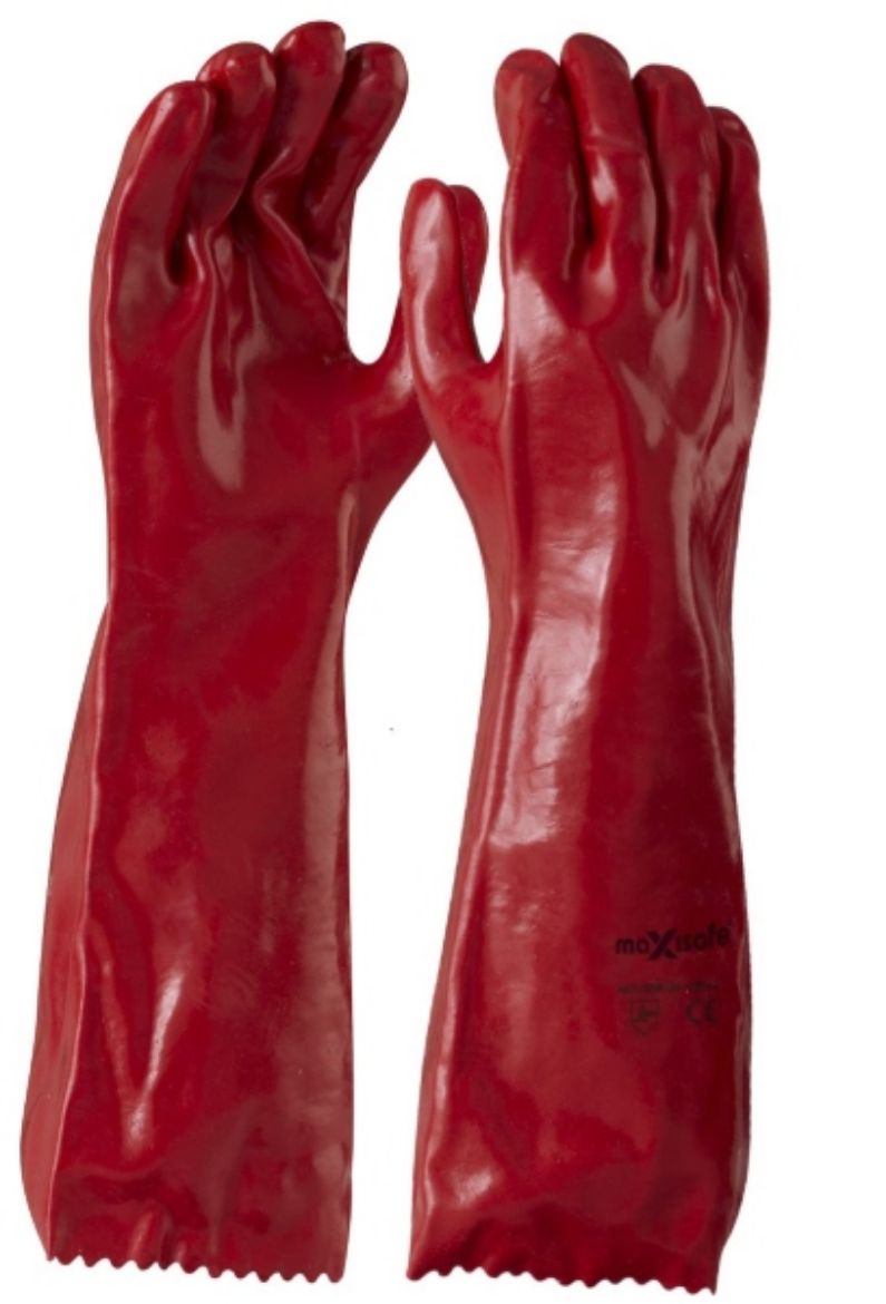 Picture of RED PVC GLOVE 45CM - ONE SIZE FITS ALL