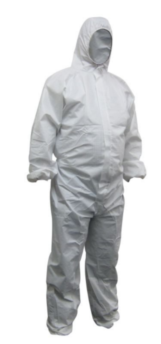 Picture of MAXISAFE WHITE POLYPROPYLENE DISPOSABLE COVERALLS - SMALL