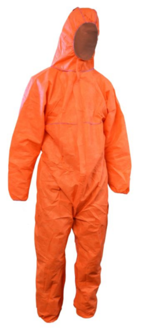 Picture of MAXISAFE ORANGE POLYPROPYLENE DISPOSABLE COVERALLS - MEDIUM
