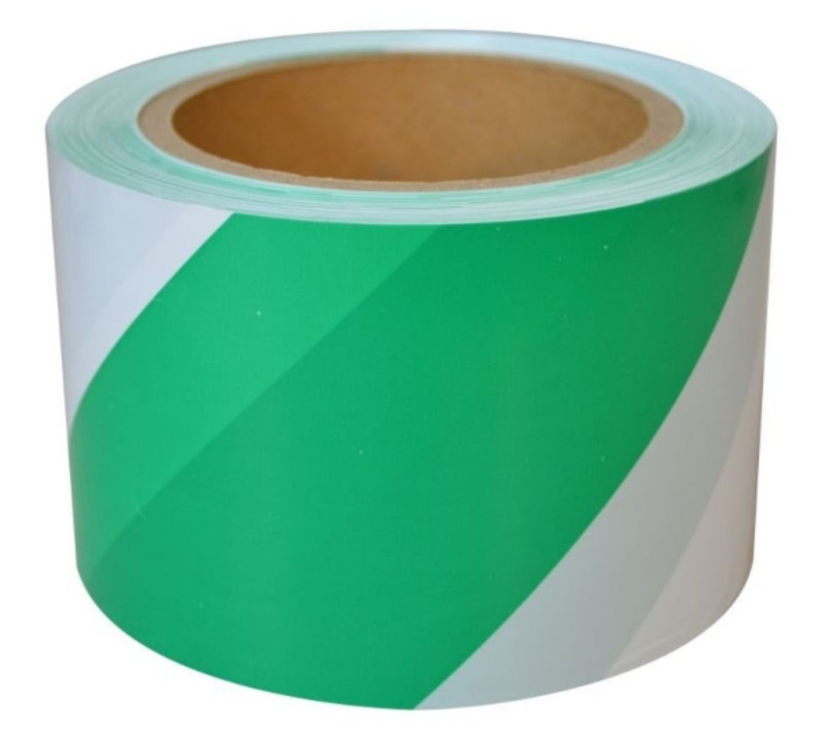 Picture of BTG709 - MAXISAFE GREEN AND WHITE BARRICADE TAPE, 75MM X 100M