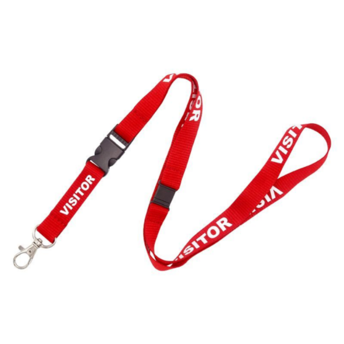 Picture of LANYARD WITH TRIGGER HOOK, BREAKAWAY, 16MM, VISITOR RED