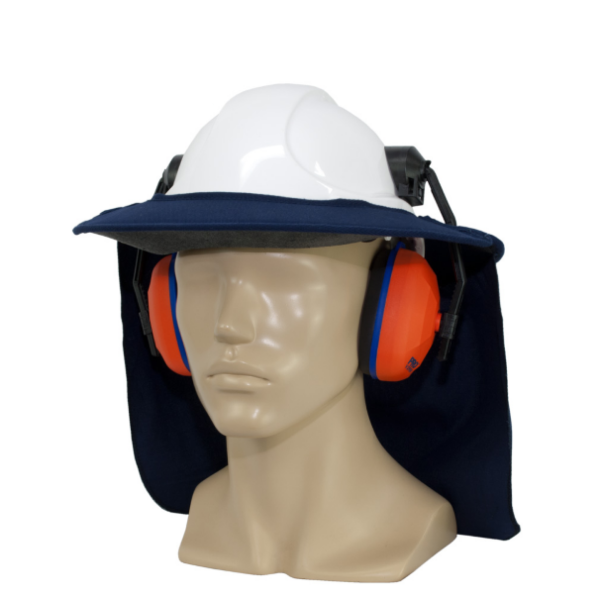 Picture of EARMUFF HARD HAT BRIM WITH HOOK AND LOOP, AND NAVY NECK FLAP