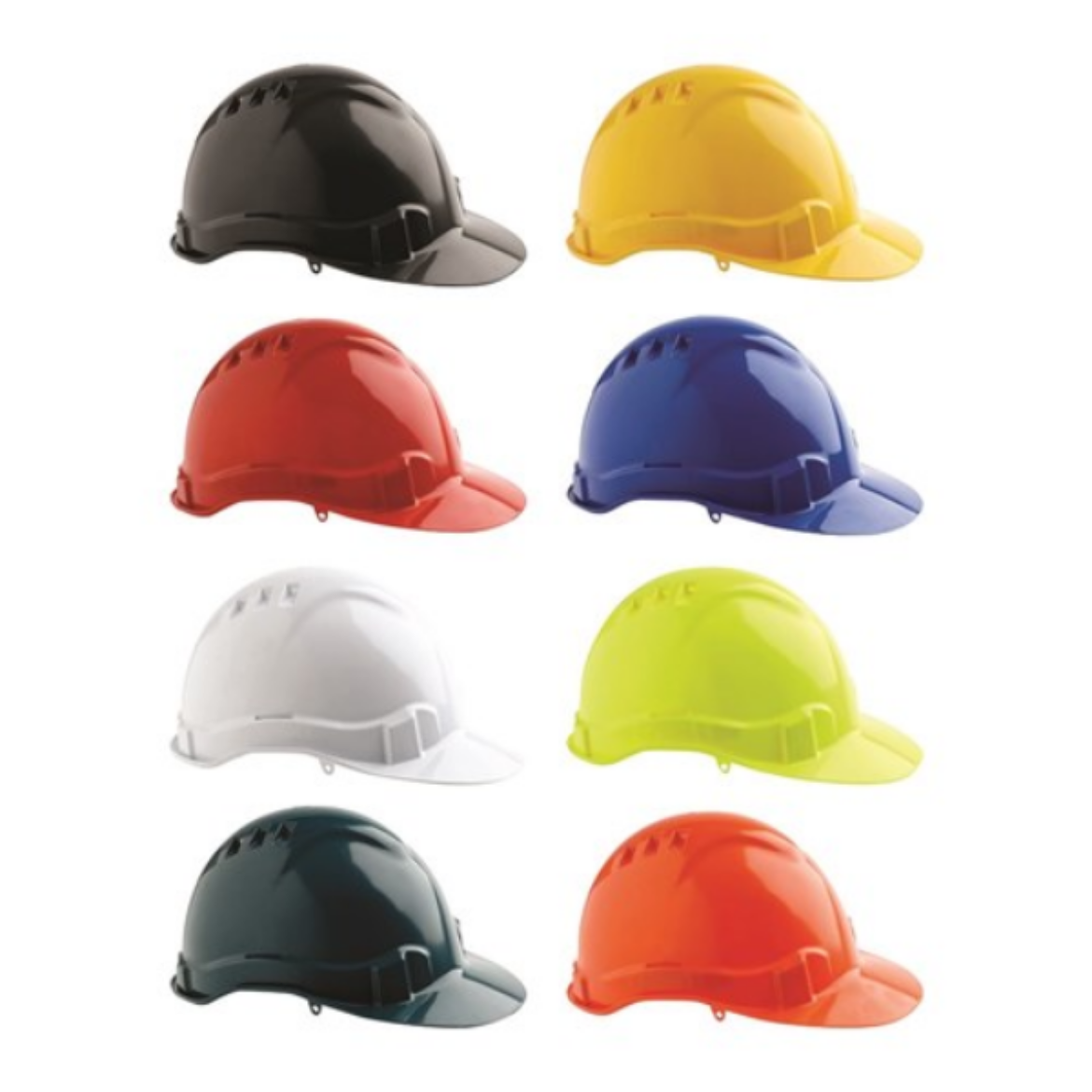 Picture of HARD HAT (V6) - VENTED, 6 POINT PUSH-LOCK HARNESS. AVAILABLE IN BLUE, GREEN, ORANGE, RED, WHITE, YELLOW, FLURO YELLOW, BLACK