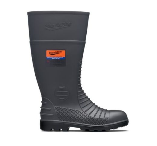 Picture of GREY COMFORT ARCH STEEL TOE AND MIDSOLE SAFETY GUMBOOT.  AVAILABLE IN SIZES 5 - 13