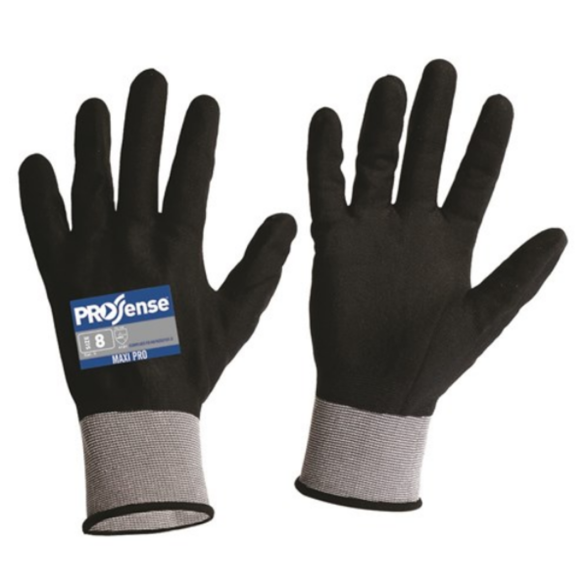 Picture of NPNFB (SIZE) - MAXIPRO PU/NITRILE 3/4 DIP ON NYLON/LYCRA LINER GLOVES WITH 360 DEGREE DIP