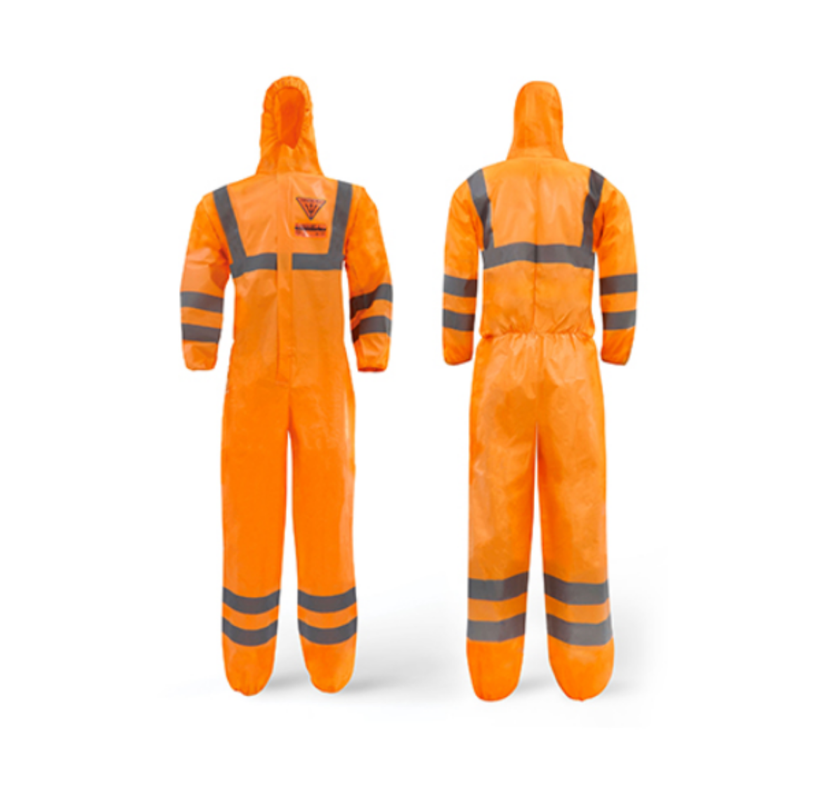 Picture of COVERALL TRIDENT® MICROPOROUS HST TYPE 5 / TYPE 6 ORANGE + REFLECTIVE TAPE. AVAILABLE IN SIZES S - 4XL
