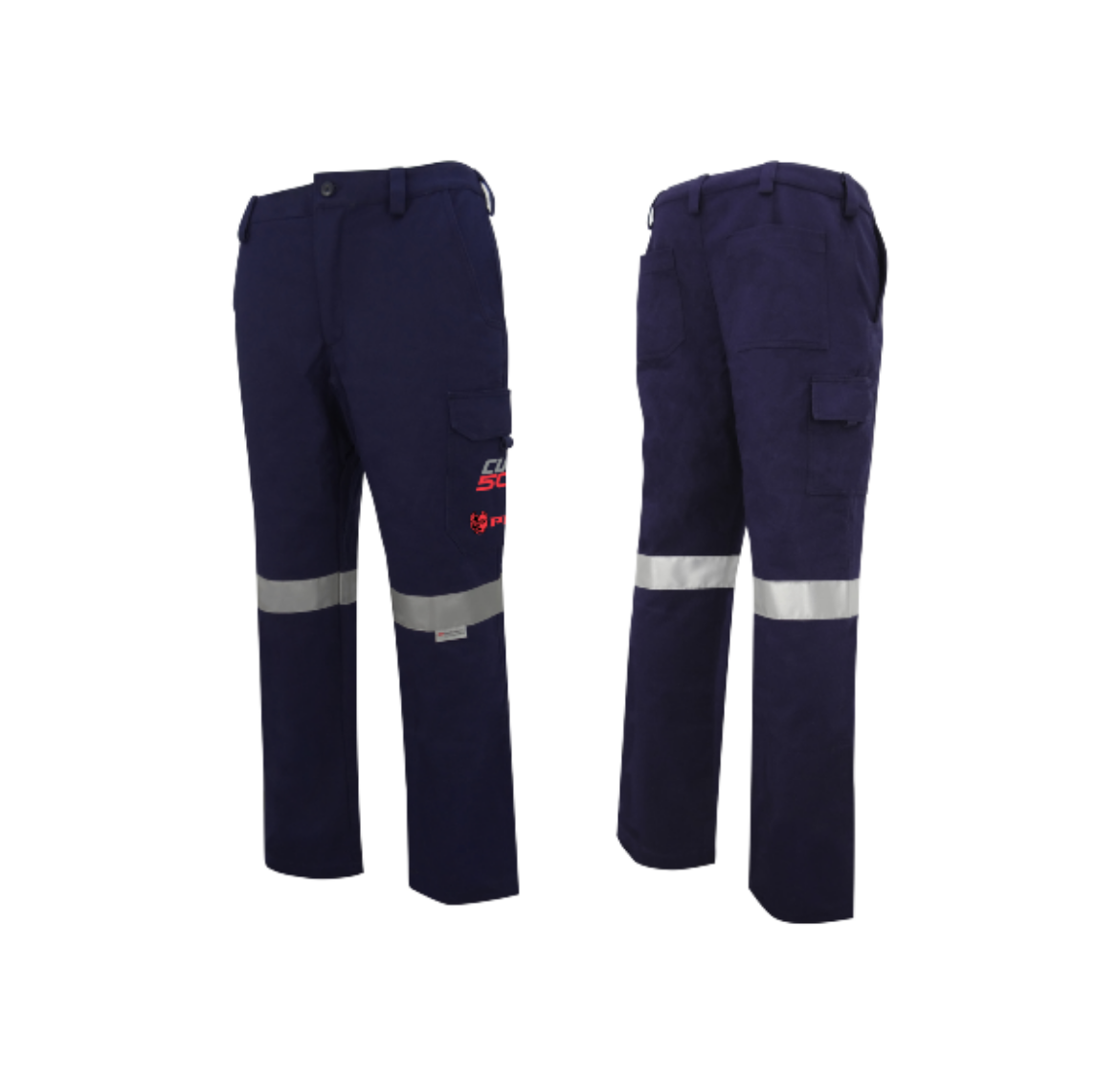 Picture of TROUSERS CARGO PITBULL® NAVY + 3M REFLECTIVE TAPE - CUT LEVEL C