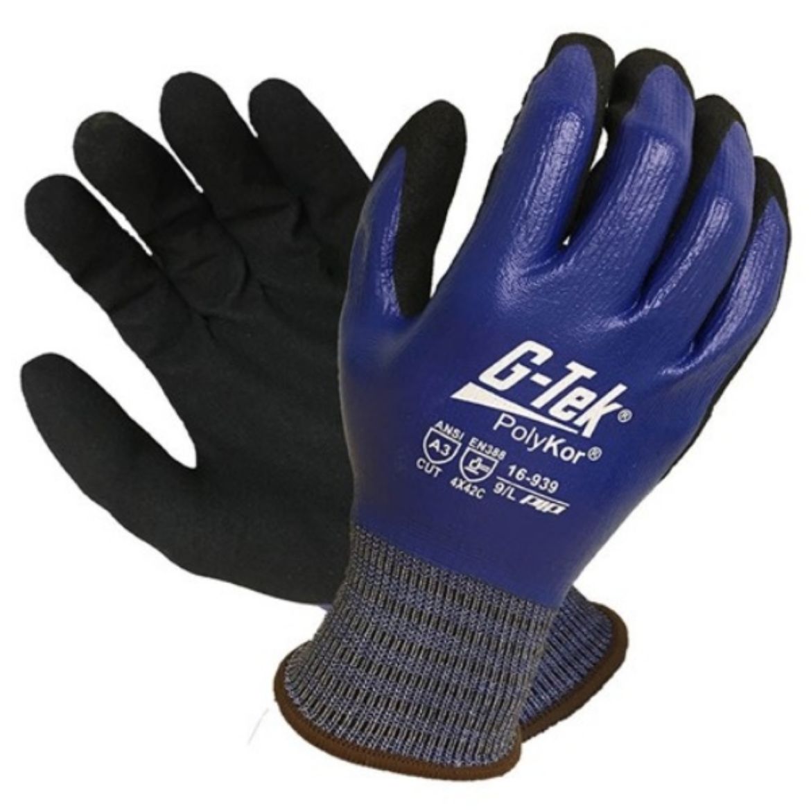 Picture of G-TEK POLYKOR X7 DUAL COAT CUT C GLOVES. AVAILABLE IN SIZES 7 TO 11.