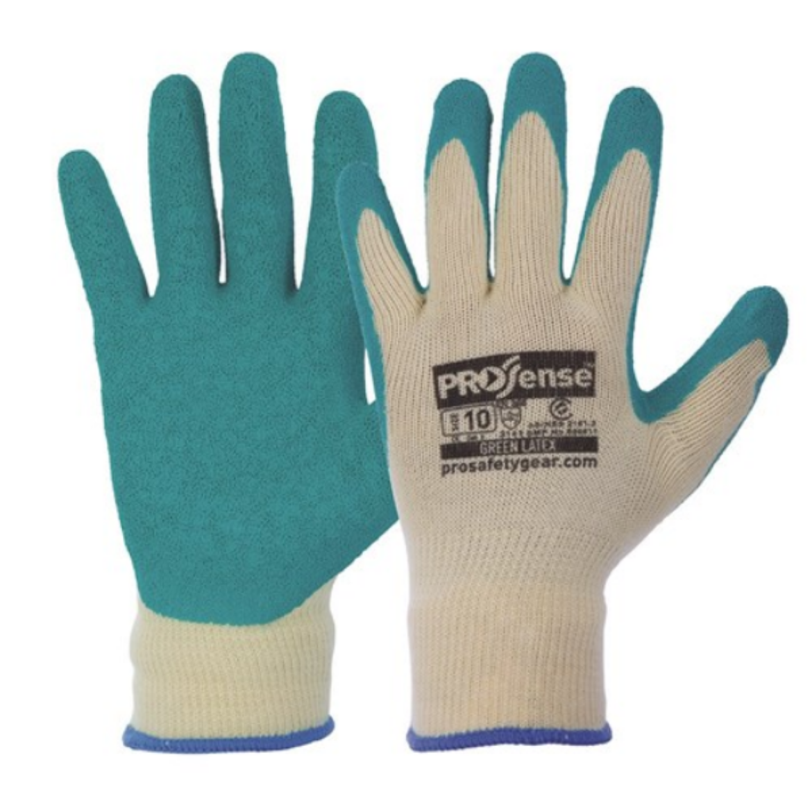 Picture of LATEX PALM ON POLY/COTTON LINER GLOVES. MOQ - 12. AVAILABLE IN SIZES 8 TO 11.