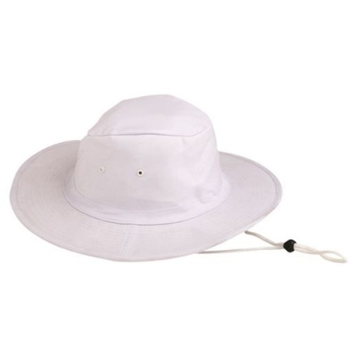 Picture of POLY / COTTON SUN HAT. AVAILABLE IN BLUE, GREEN, WHITE. AVAILABLE IN SIZES S/55CM, M/57CM, L/59CM, XL/61CM