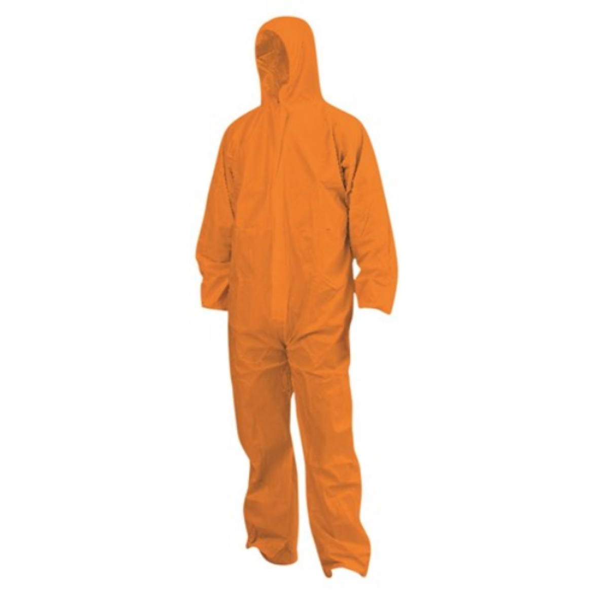 Picture of DISPOSABLE SMS COVERALL - ORANGE. AVAILABLE IN SIZES M/L/XL/2XL/3XL/4XL