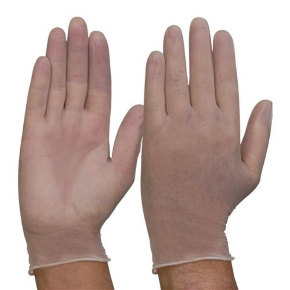 Picture of CLEAR, POWDER FREE GLOVES. AVAILABLE IN SIZES S/M/L/XL