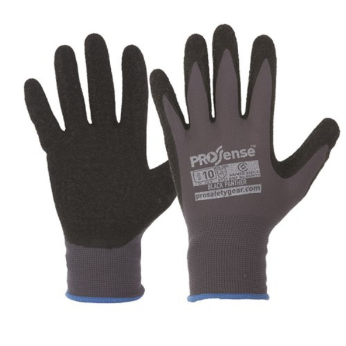 Picture of BLACK-PANTHER LATEX PALM/NYLON LINER GLOVES. AVAILABLE IN SIZES 7/8/9/10/11
