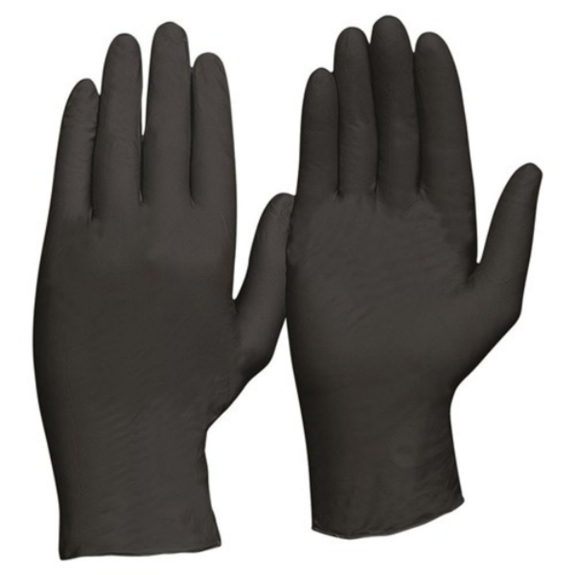 Picture of BLACK NITRILE POWDER FREE DISPOSABLE GLOVES. AVAILABLE IN SIZES S/M/L/XL/2XL