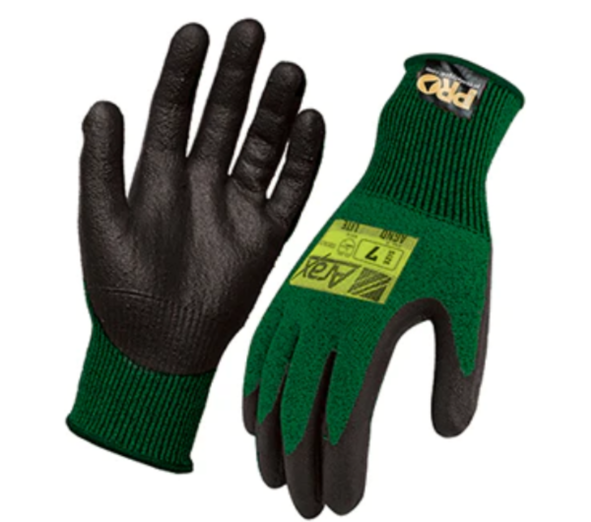 Picture of AGND - ARAX GREEN CUT "C" NITRILE SAND DIP PALM. SIZES 9 & 11 AVAILABLE