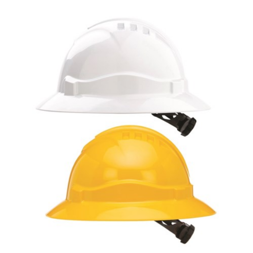 Picture of HARD HAT (V6) - UNVENTED, FULL BRIM, 6 POINT RATCHET HARNESS. AVAILABLE IN WHITE OR YELLOW
