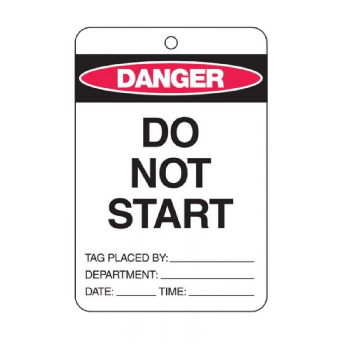 Picture of DANGER DO NOT START LOCKOUT TAGS - REVERSE SIDE DO NOT REMOVE THIS TAG, CARDSTOCK