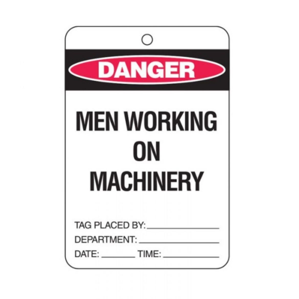 Picture of DANGER MEN WORKING ON MACHINERY LOCKOUT TAGS - REVERSE SIDE DO NOT REMOVE THIS TAG, CARDSTOCK