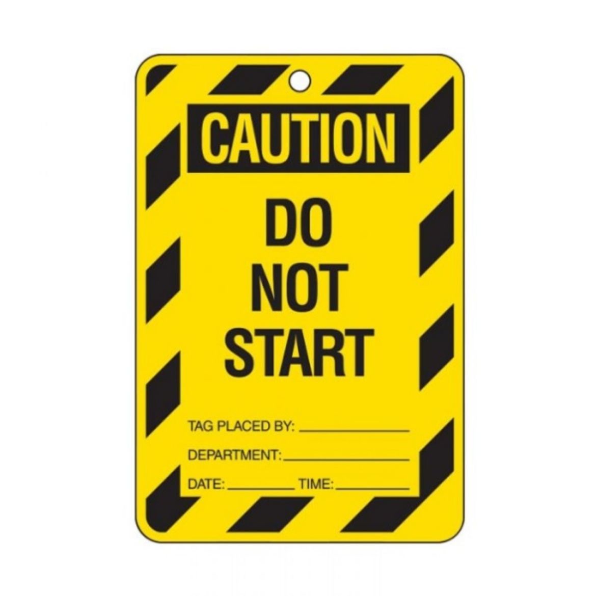 Picture of CAUTION DO NOT START LOCKOUT TAGS - REVERSE SIDE DO NOT REMOVE THIS TAG, CARDSTOCK