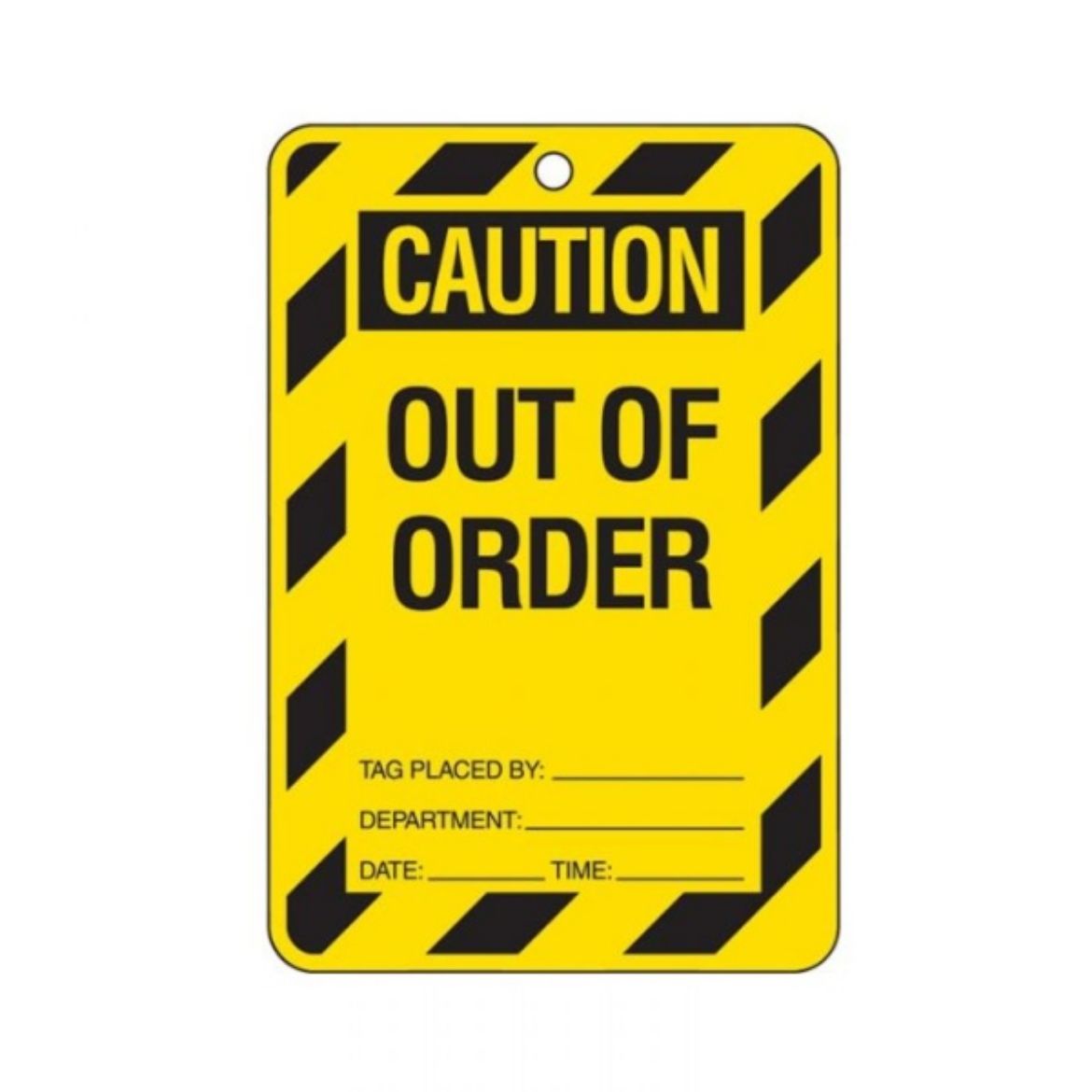 Picture of CAUTION OUT OF ORDER LOCKOUT TAGS - REVERSE SIDE DO NOT REMOVE THIS TAG, CARDSTOCK