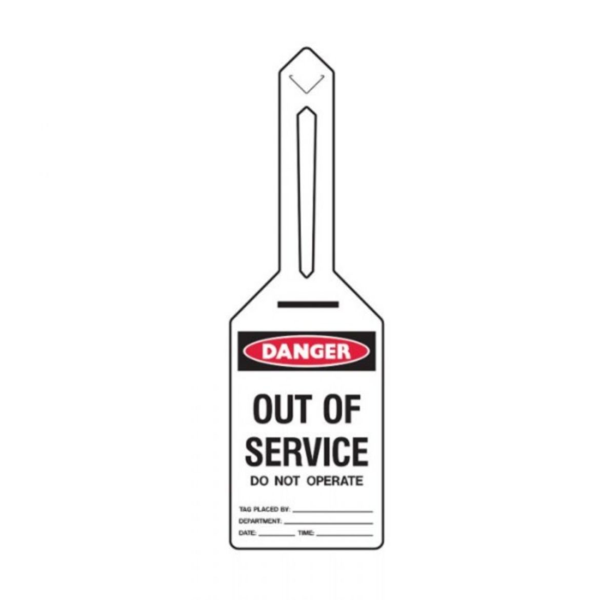 Picture of DANGER OUT OF SERVICE TIE-OUT LOCKOUT TAG