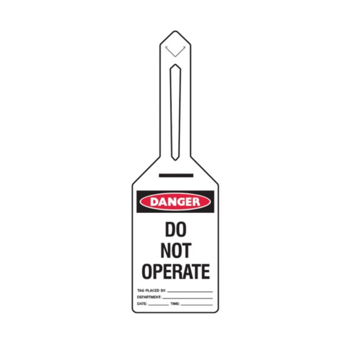 Picture of DANGER DO NOT OPERATE TIE-OUT LOCKOUT TAG