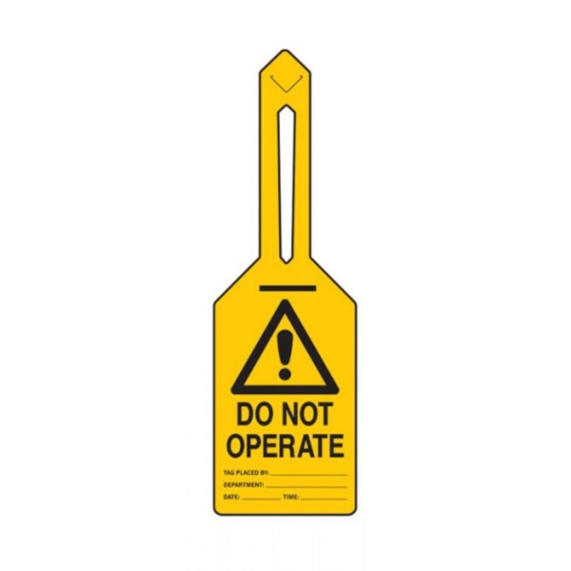 Picture of WARNING DO NOT OPERATE TIE-OUT LOCKOUT TAG