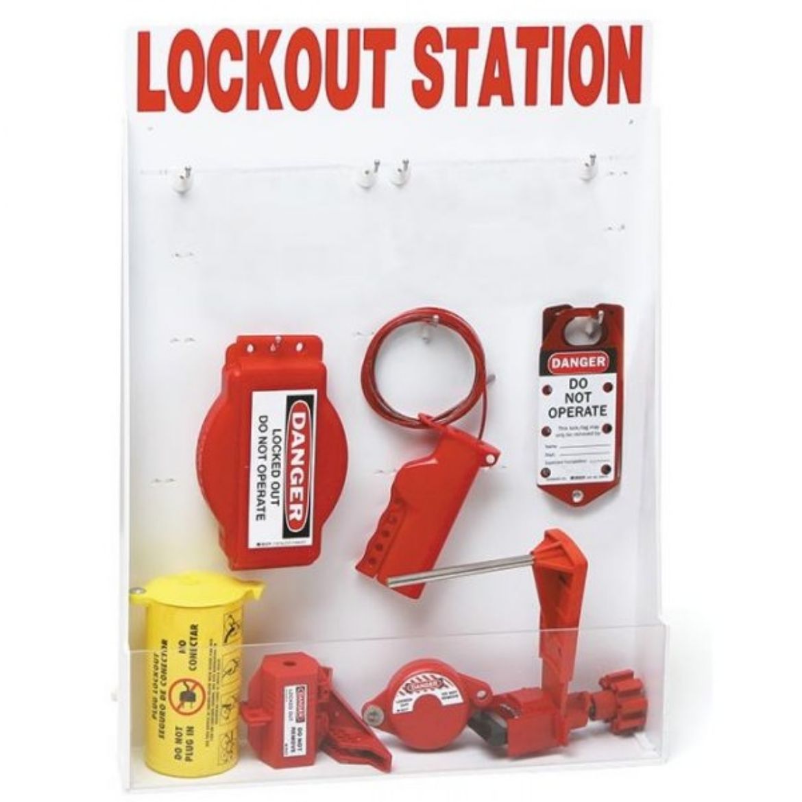 Picture of LARGE VALVE LOCKOUT STATION WITH COMPONENTS