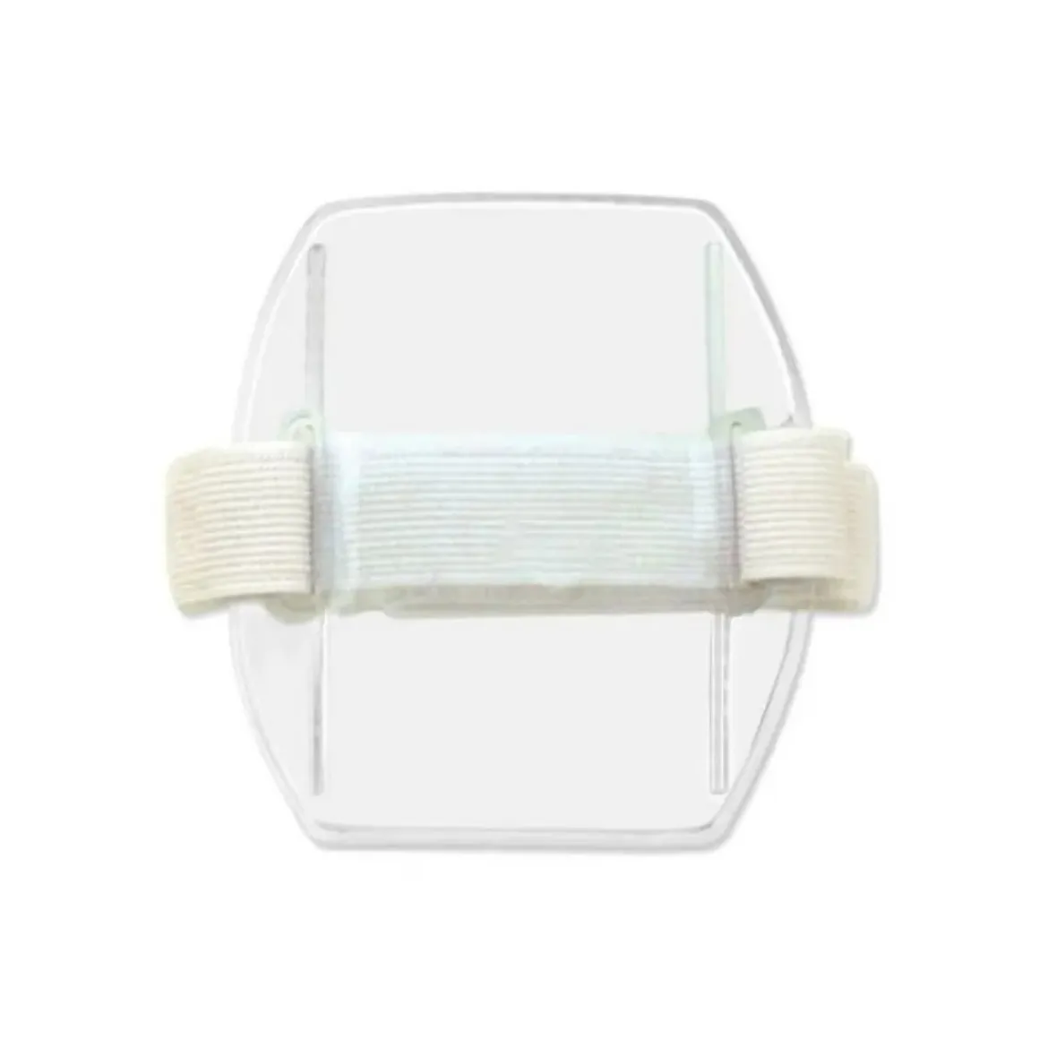 Picture of ARM BAND BADGE HOLDER CLEAR WITH ADJUSTABLE BLUE VELCRO STRAP