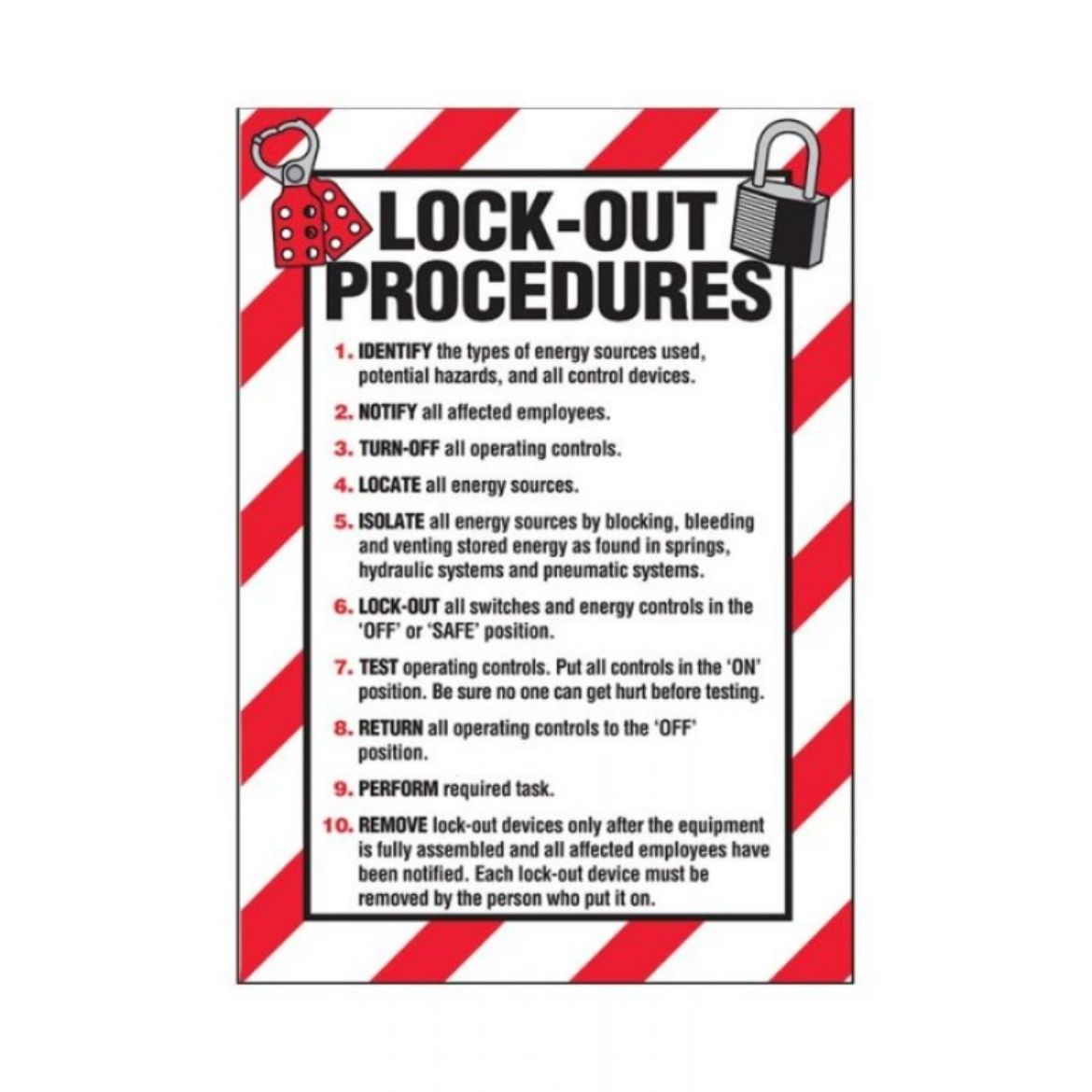 Picture of LOCKOUT PROCEDURE LABEL 180MM (W) X 250MM (H)