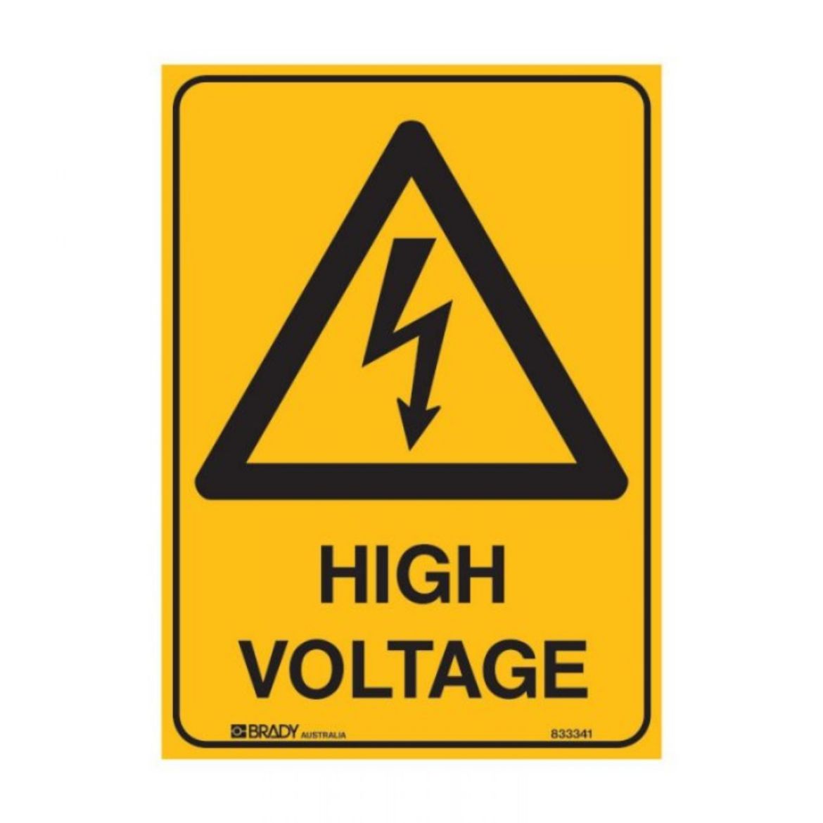 Picture of HIGH VOLTAGE WARNING SIGN 300MM (H) X 225MM (W) POLYPROPYLENE