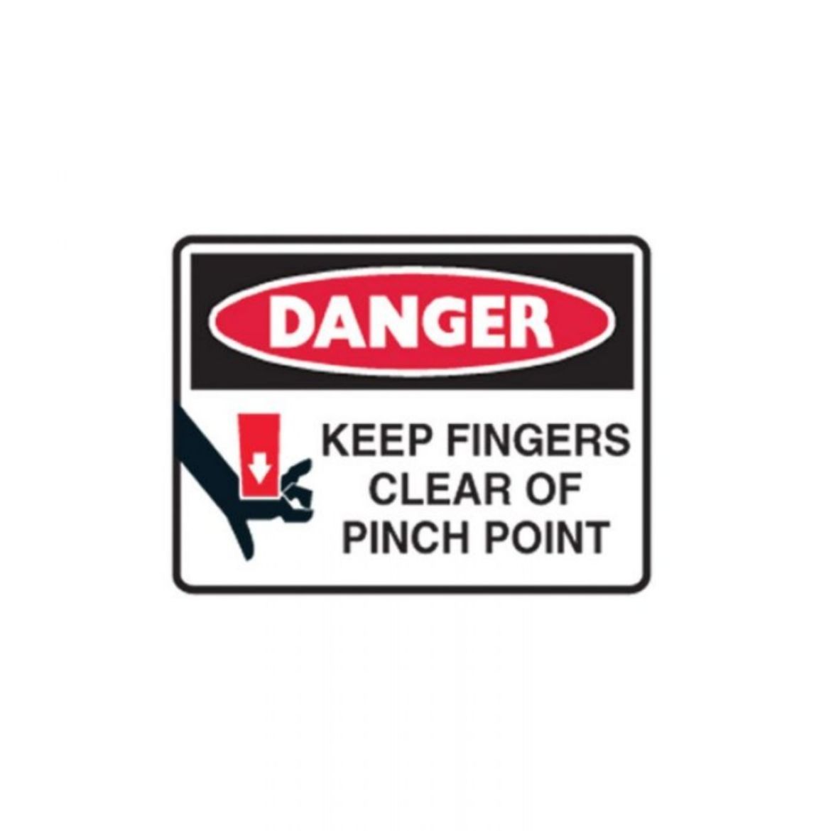 Picture of GRAPHIC LABELS - DANGER KEEP FINGERS CLEAR OF PINCH POINT 90MM (H) X 125MM (W) SELF ADHESIVE VINYL