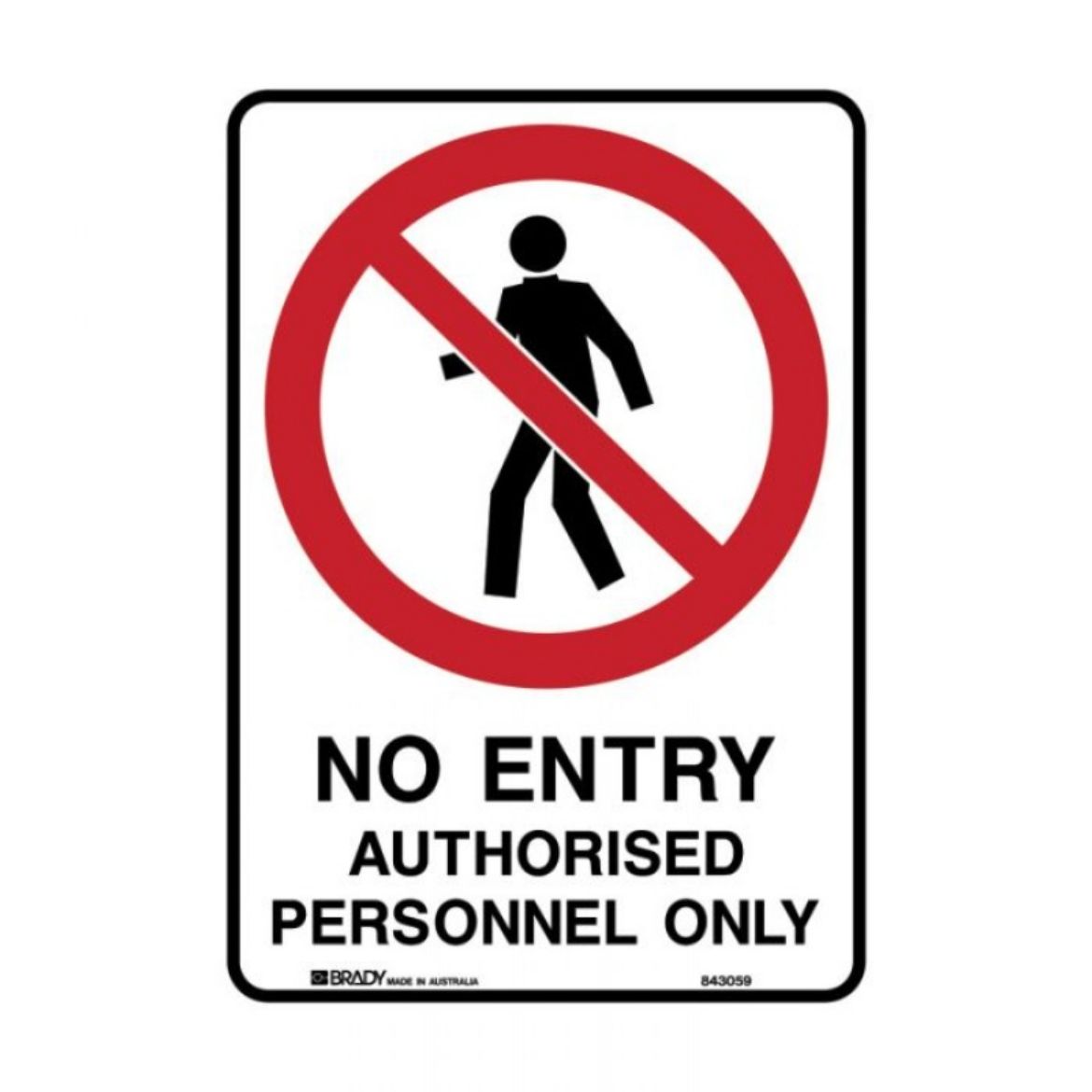 Picture of NO ENTRY AUTHORISED PERSONNEL ONLY SIGN 297MM (H) X 210MM (W) POLYPROPYLENE