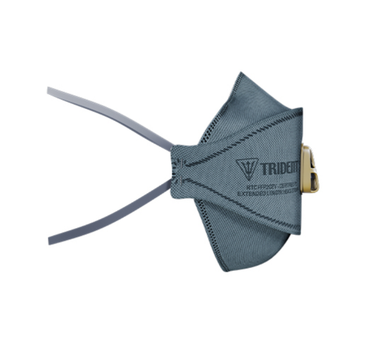 Picture of RESPIRATOR TRIDENT® FLAT FOLD P2 REGULAR CARBON VALVED + EXTENDED LENGTH HEAD STRAPS