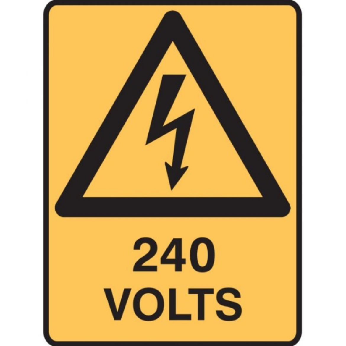 Picture of WARNING SIGN - 240 VOLTS 600MM (H) X 450MM (W) METAL
