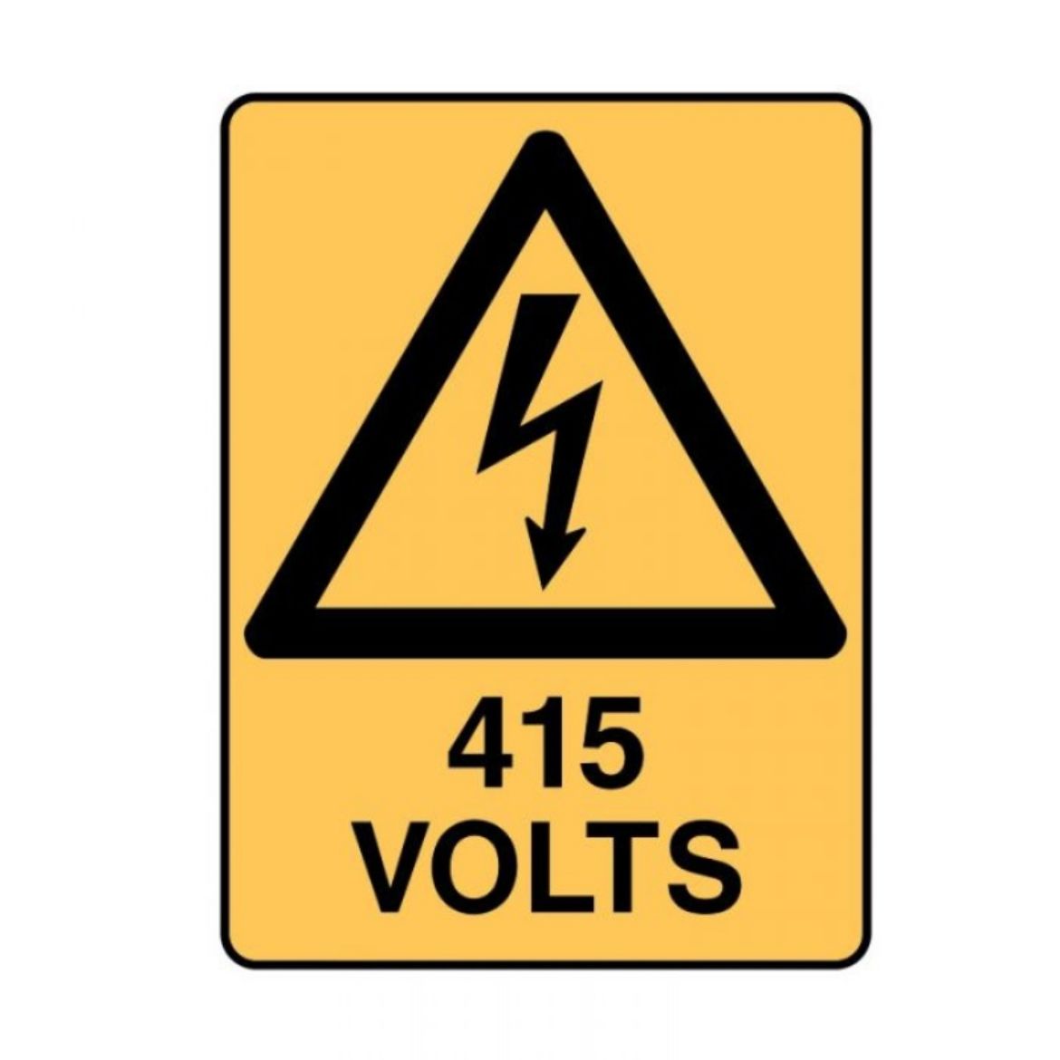 Picture of WARNING SIGN - 415 VOLTS 300MM (H) X 225MM (W) METAL