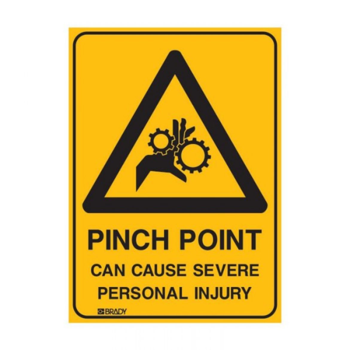 Picture of PINCH POINT CAN CAUSE SEVERE PERSONAL INJURY SIGN 250MM (H) X 180MM (W) SELF ADHESIVE VINYL