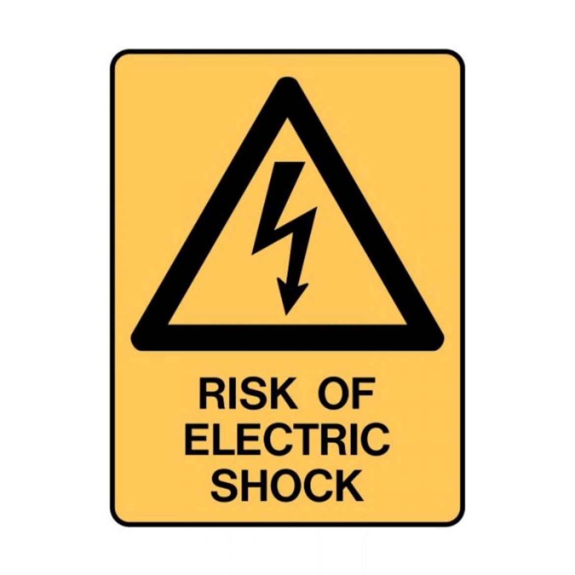 Picture of RISK OF ELECTRIC SHOCK SIGN 600MM (H) X 450MM (W) METAL