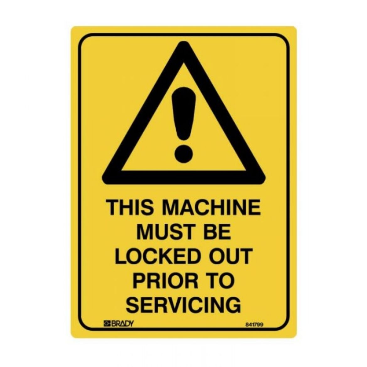 Picture of THIS MACHINE MUST BE LOCKED OUT PRIOR TO SERVICING SIGN 450MM (H) X 300MM (W) POLYPROPYLENE